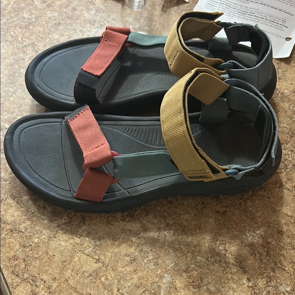 Teva Multicolor Strap Sport Sandals - Coral, Teal, Mustard